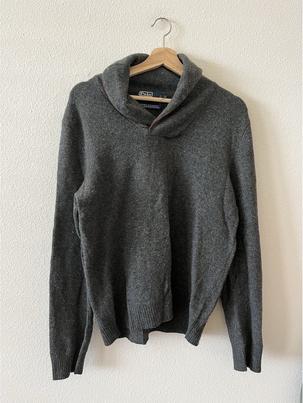 Polo Ralph Lauren Wool Cashmere Shawl Collar Sweater M⁠